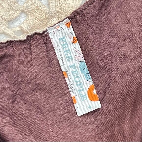 Free People Cream Folklore Dress in Espresso Brown Size 4 - Picture 14 of 16